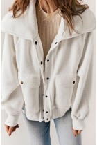 Carolyne Button Flap Pocket Spread Collar Fleece J