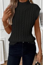 Jackeline Cable Knit High Neck Sweater Vest